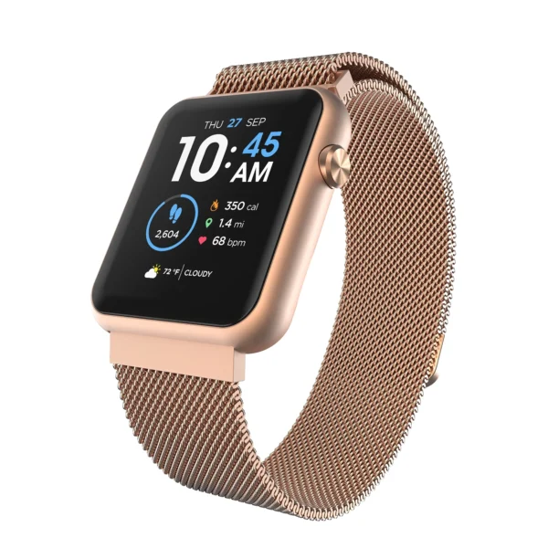 iTech Fusion 3 Rectangular Smart Watch, Rose Gold