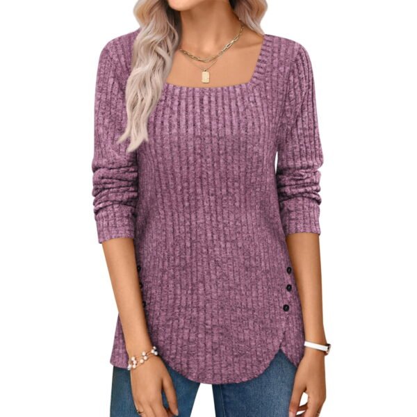 Fantaslook Square Neck Tops for Women Long Sleeve Dressy Blouse