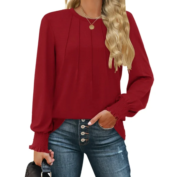 Fantaslook Dressy Blouses for Women Fall Fashion Long Sleeve Shirt