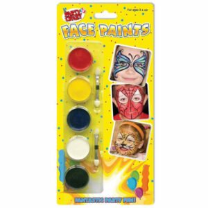 Face Painting Kit 5 Colours & 2 Double Ended Applicators